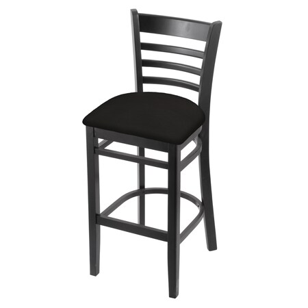 Holland Bar Stool Co 25" Counter Stool, Black Finish, Canter Espresso Seat 314025Blk003